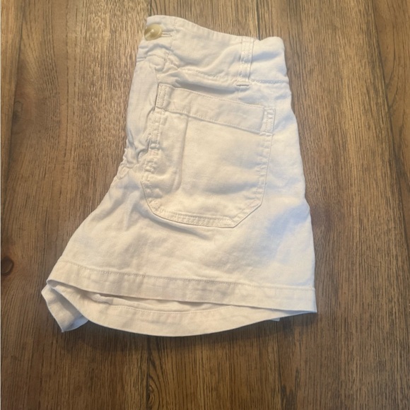 Anthro Maeve The Colette Linen Blend High Rise Magic Fabric White Shorts Size 25 - Picture 14 of 16